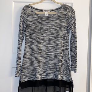 Black/White/grey with touches of silver sweater